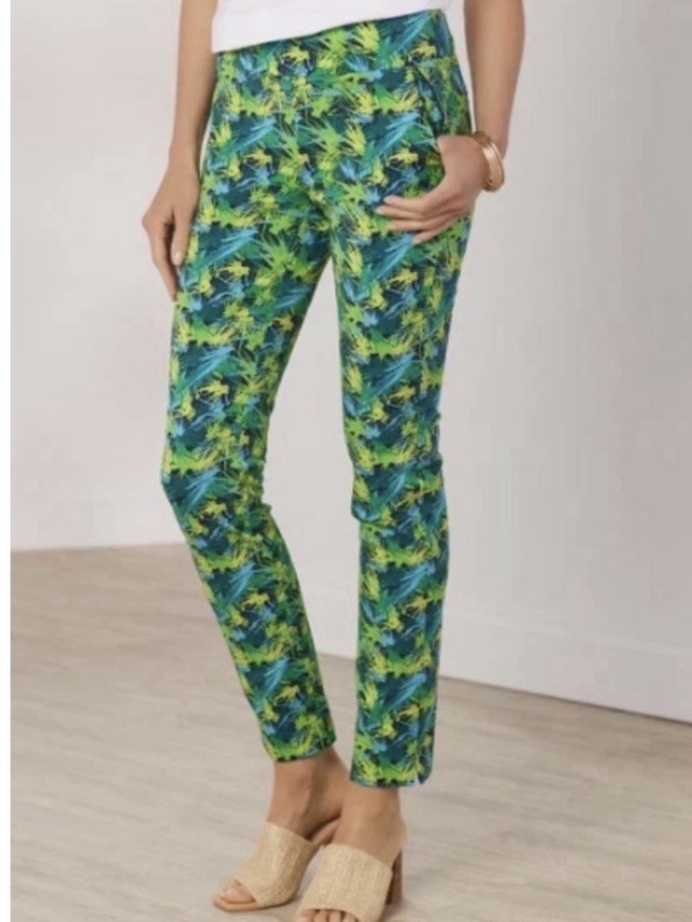 NWT SOFT SURROUNDINGS Superla Stretch Pull-On Palmas Skinny Ankle Pants Lg 14-16 - Picture 9 of 9